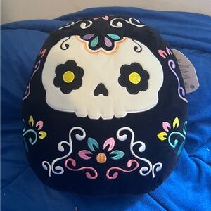 Squishmallows Black and White Skull Stuffed Animal Delfina